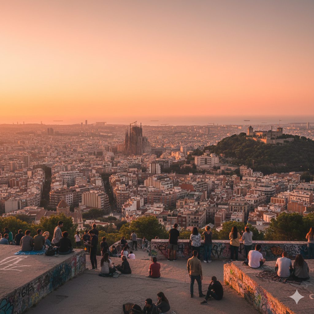 point de vue depuis les bunkers de barcelone