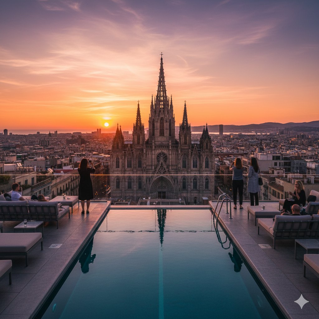 point de vue sur la cathédrale de barcelone